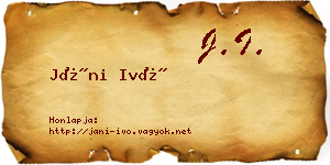 Jáni Ivó névjegykártya